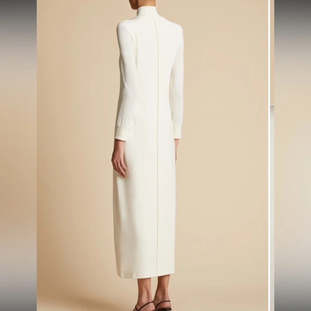 KHAITE The Devon Dress in Cream - Picture 3 of 7